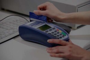 Sliding a credit card